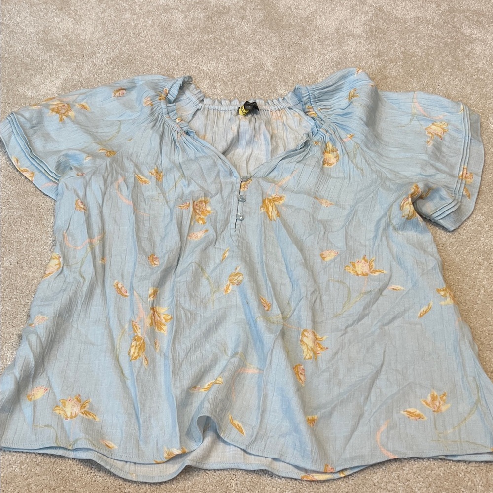 Wonderly Light Blue Floral Blouse